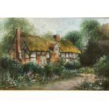 J Thorley (early 20th century) Thatched Cottage signed, watercolour, 18cm x 27cm