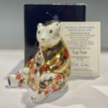 A Royal Crown Derby paperweight, Imari Honey Bear, commissioned by Goviers of Sidmouth, an exclusive