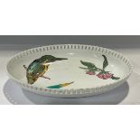 A Minton Aesthetic Movement Naturalist oval dish, designed by William Stephen Coleman (1829 - 1904),