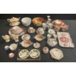 Ceramics - Royal Crown Derby Posies pattern miniature vases; Royal Crown Derby Olde Avesbury; H &