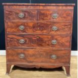 A Post-Regency mahogany chest, of two short and three long graduated drawers, 109cm high, 102.5cm