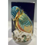 A Royal Crown Derby paperweight, Kedleston Kingfisher, an exclusive edition commissioned by