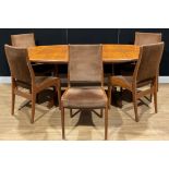 Mid-Century Design - a G Plan extending dining table, 163cm extending to 208.5cm long, 107cm wide; a