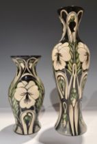 A contemporary Moorcroft slender inverted baluster vase, a trail piece designed by Emma Bossons,