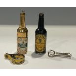 Breweriana - a Guinness miniature advertising bottle; a Double Diamond bottle opener, as a bottle; a