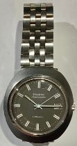 A Bulova Ambassador automatic stainless steel gentleman's watch, non-reflective dial, baton