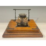 A late Victorian oak inkstand, c.1890