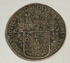 Coins - a replica Brunswick-Wolfenbüttel silver taler, Ludovicus Rudolphus Dux, 1731, 4.5cm