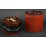 A 19th century rosewood concertina, the pierced hexagonal ends with forty eight bone keys, tooled