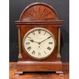 A George IV mahogany bracket clock, the 21cm circular painted dial inscribed Brockbank, London,