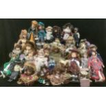 A collection of bisque head artist or collectors dolls including Leonardo Collection, etc, qty