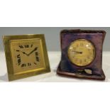 A Hamilton and Inches, Paris, brass easel dressing table timepiece, 9.5cm wide; a B. Jours