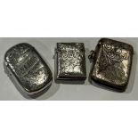 A silver vesta case, Birmingham 1905; others, Birmingham 1899; Birmingham 1895; 50.5g (3)