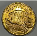 Coins - an American gold $20 coin, double eagle, 1922