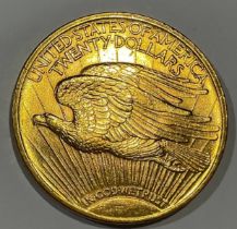 Coins - an American gold $20 coin, double eagle, 1922