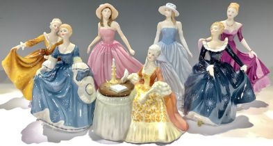 A Royal Doulton figure, Georgina HN 4237/CW580; others, Summer Breeze HN 4642/CW687; Ellie HN4017/