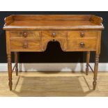 A George IV mahogany washstand or bedroom side table, 86cm high, 110cm wide, 51cm deep, c.1825