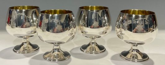A set of four Elizabeth II silver goblets, gilded interiors, PH Vogel & Co, Birmingham 1975, 13oz