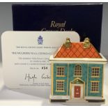 A Royal Crown Derby miniature model house, The Mulberry Hall Georgian Dolls House, designed