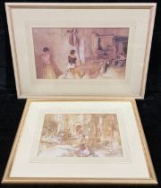 William Russell Flint (1880 - 1969), after, two prints, Spanish interiors with female figures,