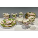 A Mintons Bird of Paradise pattern tea set, comprising six teacups, saucer and tea plates, pair of