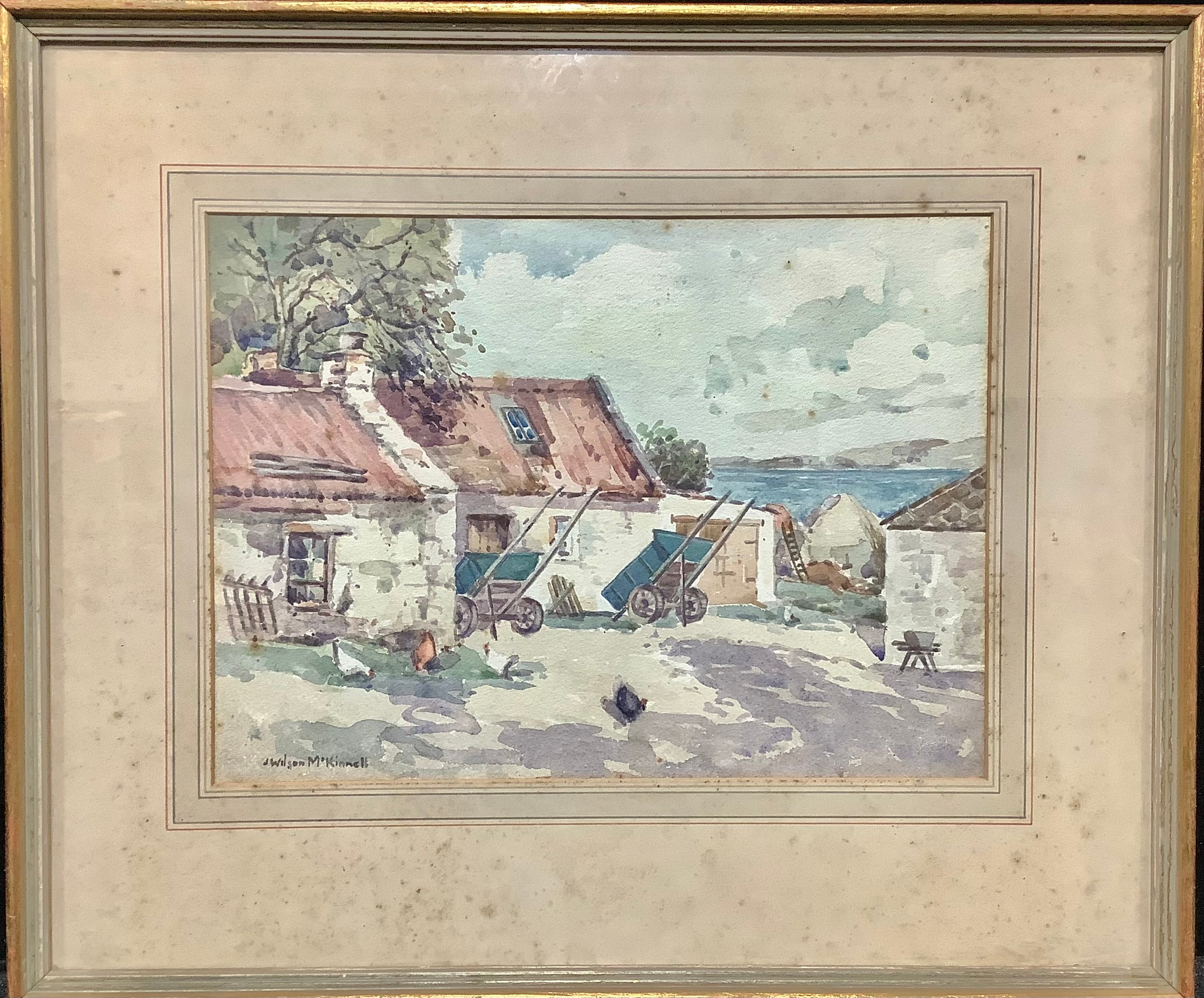 James Wilson Kinnell Corner of an Arran Croft signed, label to verso, watercolour, 27cm x 37cm; - Image 2 of 7