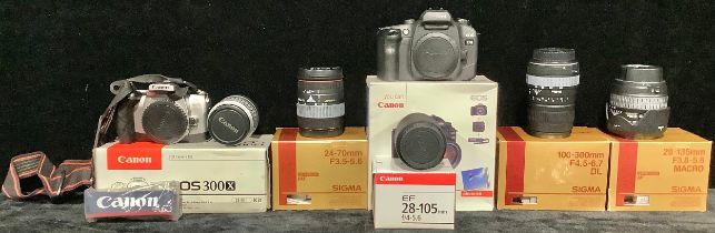 Photography: A Canon EOS 33V 35mm SLR camera kit, with Canon EF 28-105mm f4-5.6 lens, boxed; A Canon