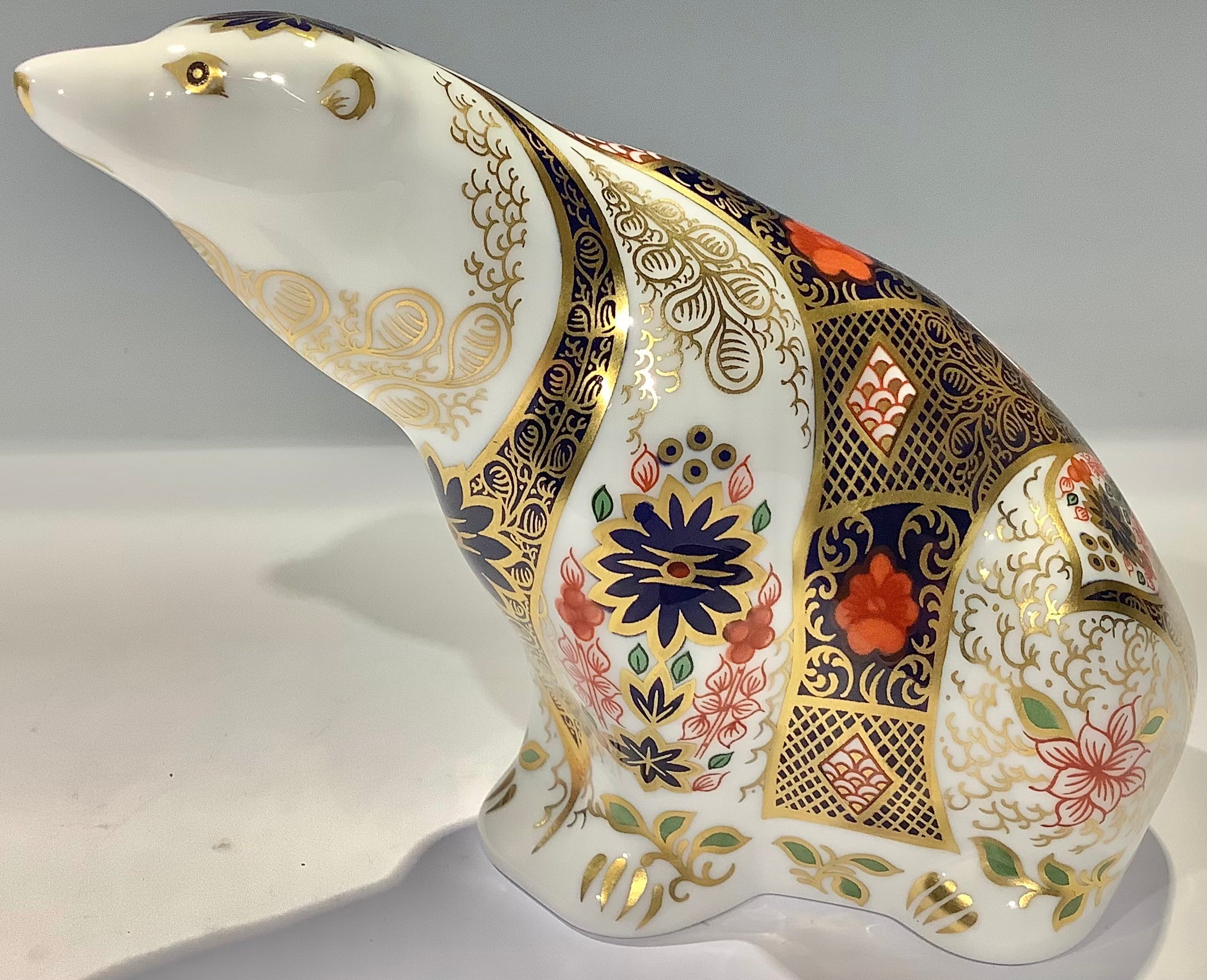 A Royal Crown Derby paperweight, Imari Polar Bear, an exclusive signature edition of 500 for Goviers