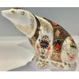 A Royal Crown Derby paperweight, Imari Polar Bear, an exclusive signature edition of 500 for Goviers