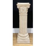 Interior Decoration - a composite Corinthian column statuary pedestal, 84cm high, the top 25cm