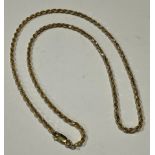 A 9ct gold rope twist necklace, 57cm long, 16.5g