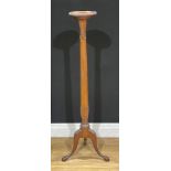 An Adam Revival mahogany statuary pedestal or torchere, 121cm high, the plateau 21cm diameter