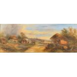 English School (late 19th century) Gypsy Encampment oil on canvas, 24cm x 65cm