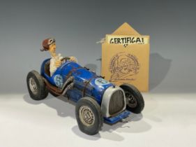 A model motor car, The Comic Art of Guillermo Forchino, "Le Tourbillon Blue" (The Blue Hurricane),