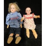 Toys & Juvenalia - a Schoenau & Hoffmeister (Germany) bisque head doll; another German bisque head