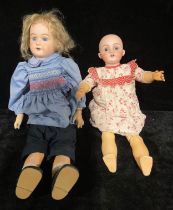Toys & Juvenalia - a Schoenau & Hoffmeister (Germany) bisque head doll; another German bisque head