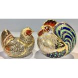 A Royal Crown Derby paperweight, Farmyard Cockerel, limited edition 3,849/5,000. gold stopper,