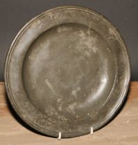 London History - Charity and Education - a George/William IV pewter plate, inscribed St Ann’s
