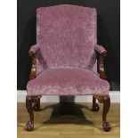 A contemporary George III Revival Gainsborough armchair, 102cm high, 72cm wide, the seat 56cm wide