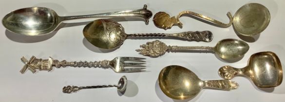 A George VI silver tea caddy spoon, Sheffield 1937; a George VI silver coronation commemorative