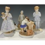 A pair of Royal Worcester figures for the NSPCC, I Wish and I Pray, limited editions; a Royal