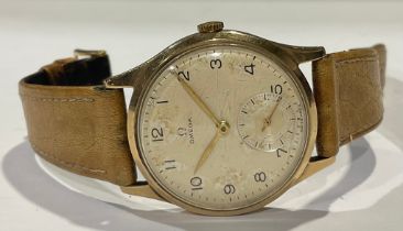 A vintage Omega 9ct gold wristwatch