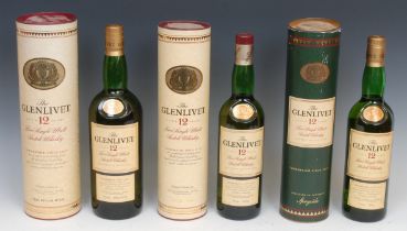 Whisky - The Glenlivet Aged 12 Years Pure Single Malt Scotch Whisky, 40% vol, 1ltr, level to base of