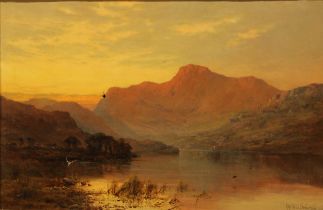 Alfred de Breanski (fl. 1869 - 1893) Crummock Water Evening, signed, titled to verso, label and