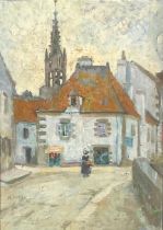 Maud M Wear Pont Avon, signed, oil on board, 34.5cm x 24cm