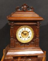 A late 19th century American architectural mantel clock, by Ansonia Clock Co., New York, U.S.A, 11cm