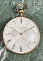 A George IV 18ct gold repeater pocket watch, 5cm enamel dial inscribed Charles Vaughan, 39 Strand,