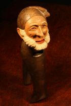 Nutcrackers - a Black Forest novelty lever-action nut cracker, carved and painted as a bearded