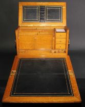 A Victorian Scottish brass mounted Coromandel stationery box, by W&J Milne, Edinburgh, oak fitted