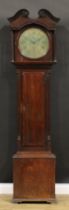 A George III Derbyshire oak longcase clock, 33.5cm circular brass dial inscribed B Smith,